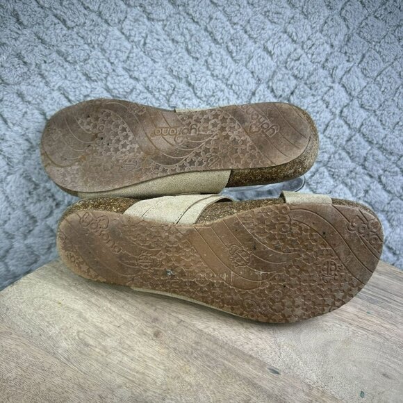 Yokono Beige Suede Ortho+ Sandals With Rhinestone Buckle Size 8 Made in Spain - Picture 5 of 9